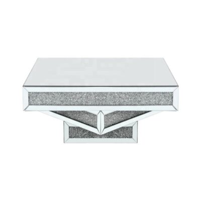 Modern Mirrored Coffee Table – Customizable MDF & Silver Mirror Center Table