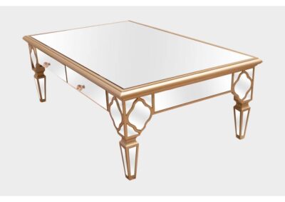 Modern Mirrored Coffee Table – Customizable MDF & Silver Mirror Center Table