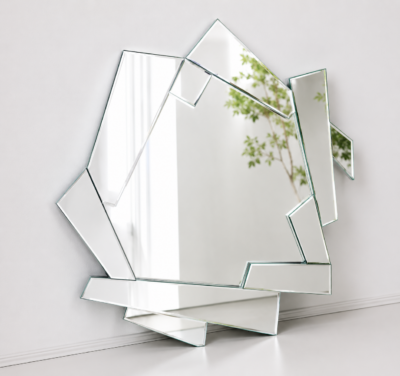 procut image 2 Modern 3D Mirrored Console Table & Mirror Set