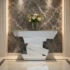 Modern Geometric Mirrored Console Table for Hallway & Entryway – Glam Home Decor Furniture